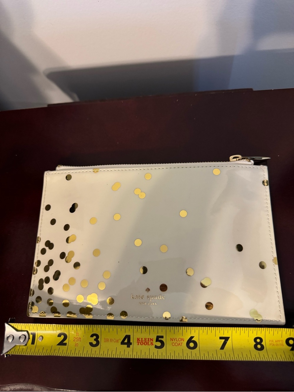 kate spade White Leather Confetti Clutch with Gold Dots - Picture 5 of 6